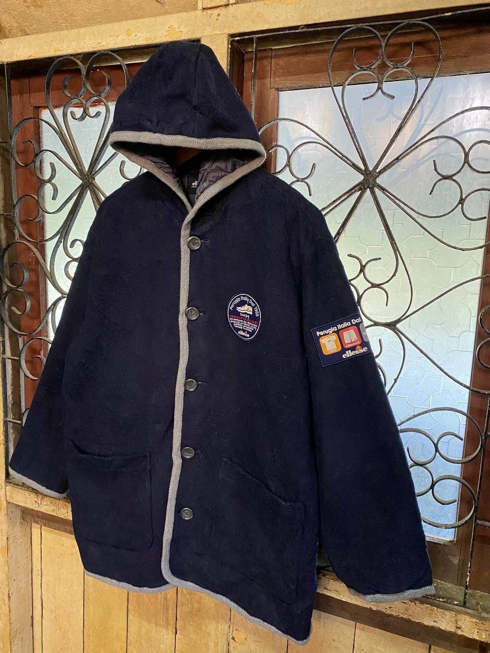 Ellesse VINTAGE ELLESE PERUGIA ITALIA WOOL HOODED JACKET Size US M / EU 48-50 / 2 - 3 Thumbnail