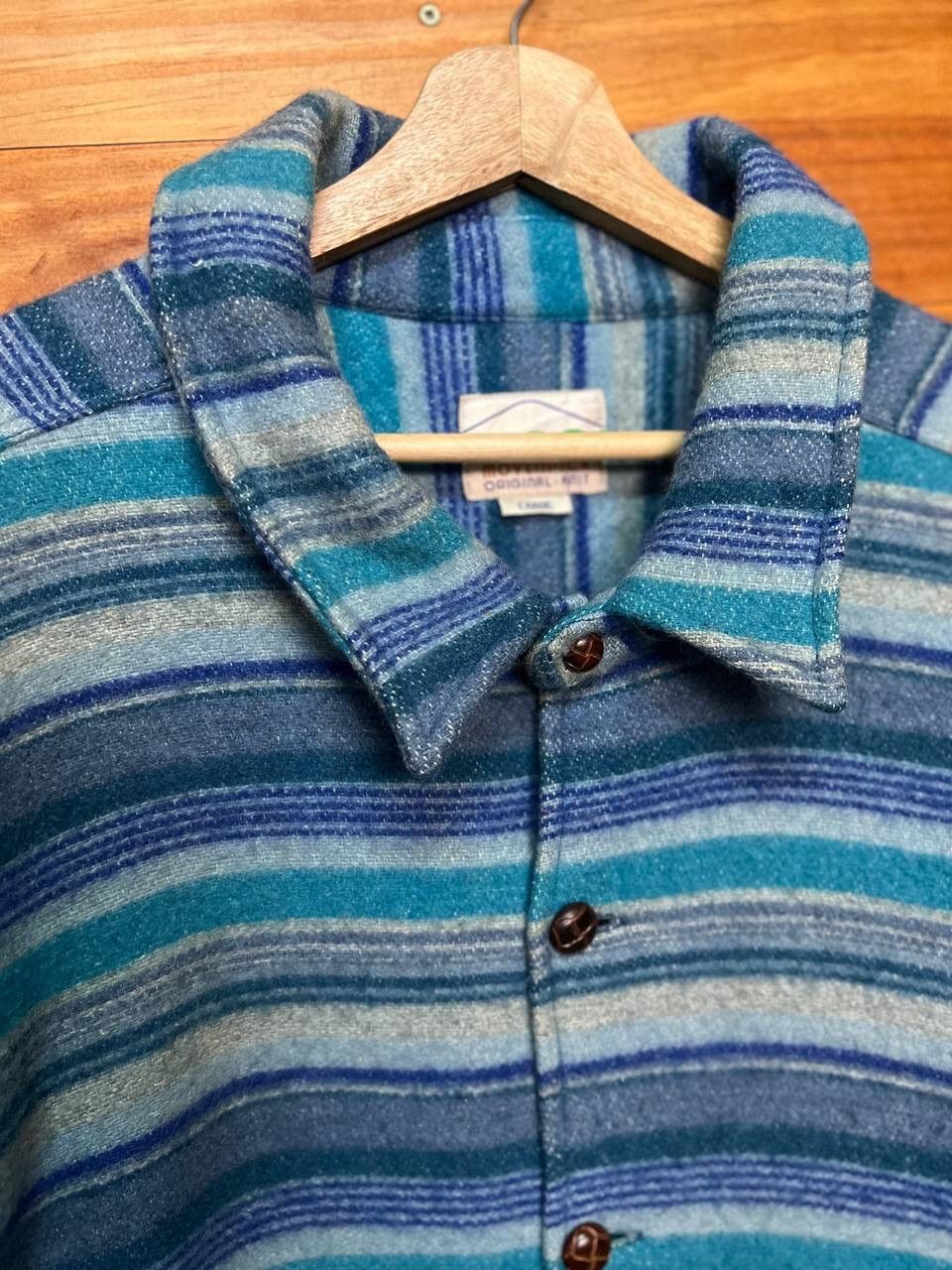 Vintage VINTAGE MOVENPICK ORIGINAL KNIT HAIR BLUE STRIPE JACKET Size US L / EU 52-54 / 3 - 6 Thumbnail
