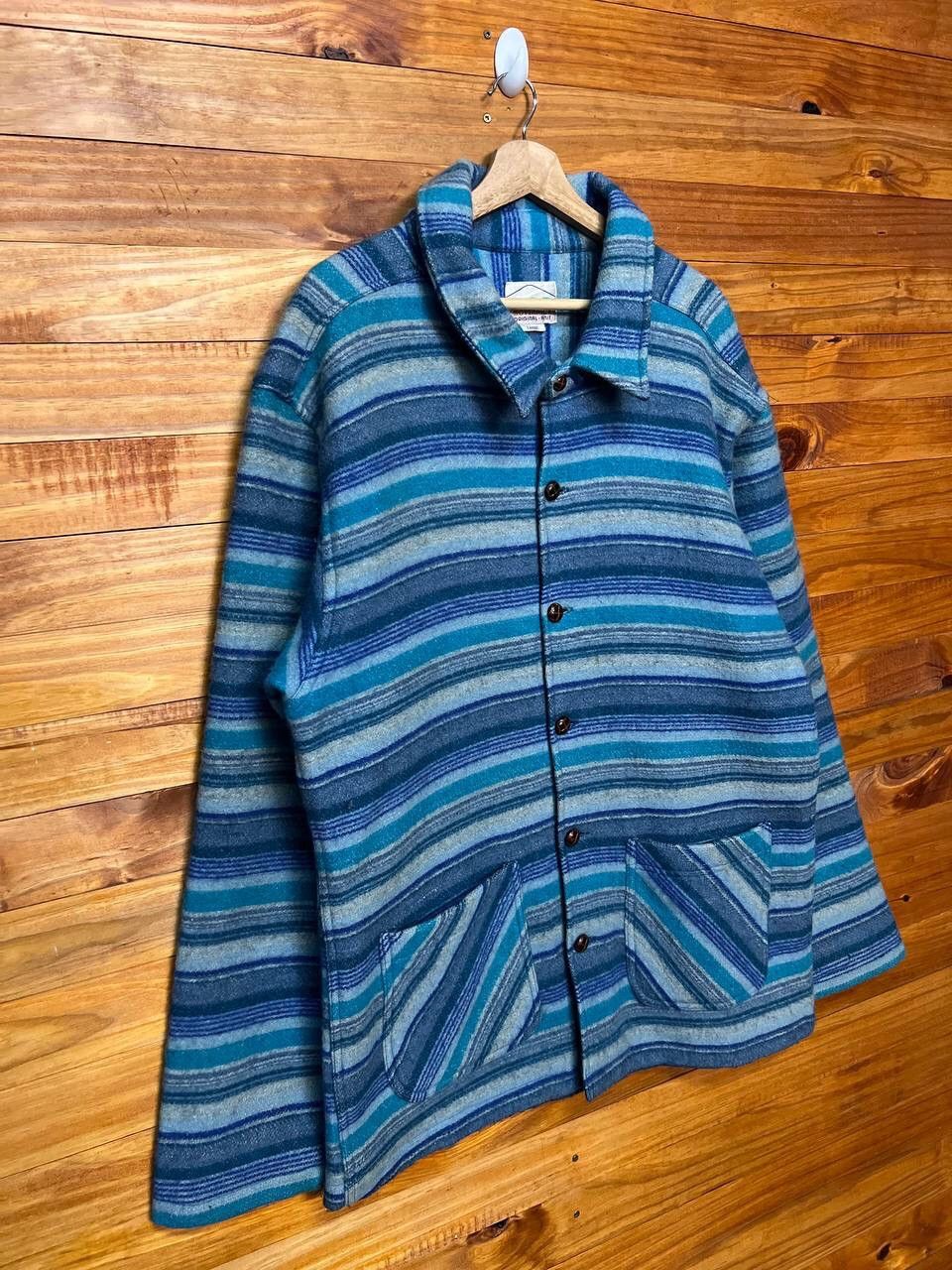 Vintage VINTAGE MOVENPICK ORIGINAL KNIT HAIR BLUE STRIPE JACKET Size US L / EU 52-54 / 3 - 2 Thumbnail