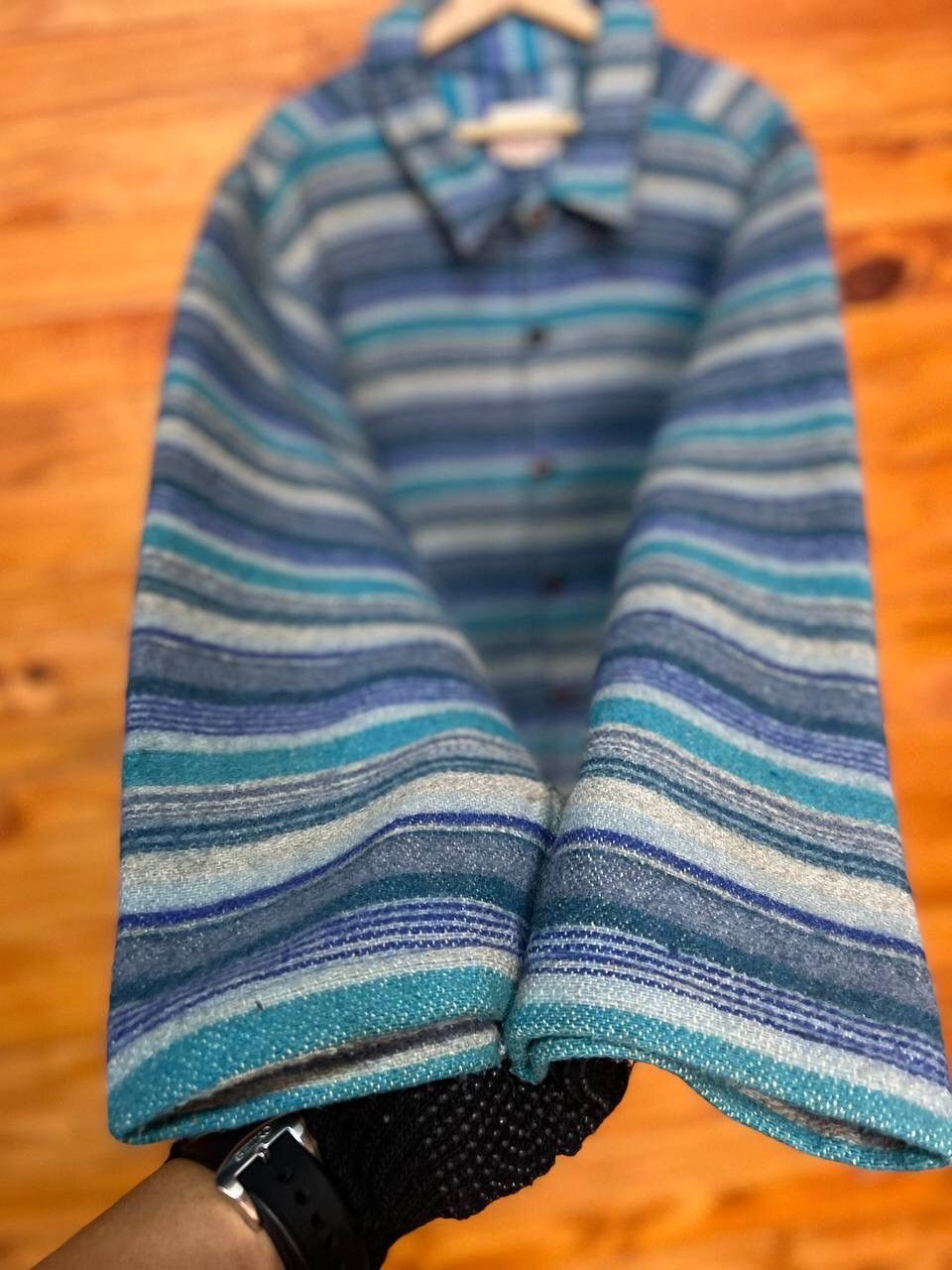 Vintage VINTAGE MOVENPICK ORIGINAL KNIT HAIR BLUE STRIPE JACKET Size US L / EU 52-54 / 3 - 8 Thumbnail