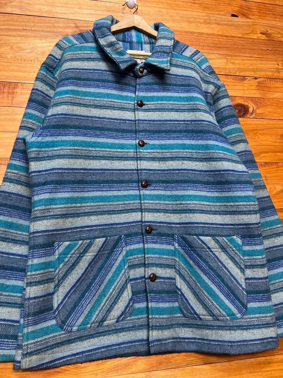 Vintage VINTAGE MOVENPICK ORIGINAL KNIT HAIR BLUE STRIPE JACKET Size US L / EU 52-54 / 3 - 4 Thumbnail