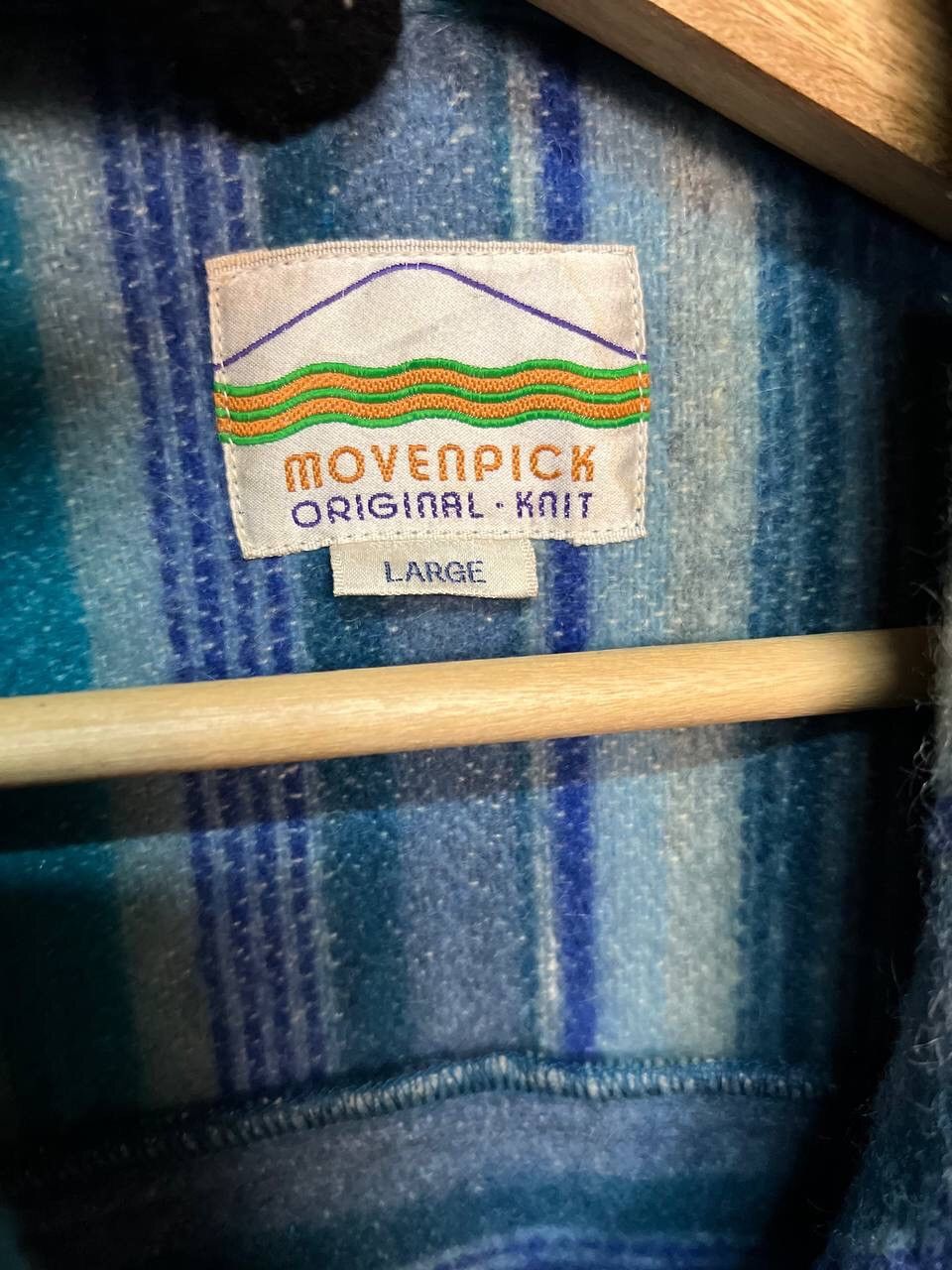 Vintage VINTAGE MOVENPICK ORIGINAL KNIT HAIR BLUE STRIPE JACKET Size US L / EU 52-54 / 3 - 13 Thumbnail