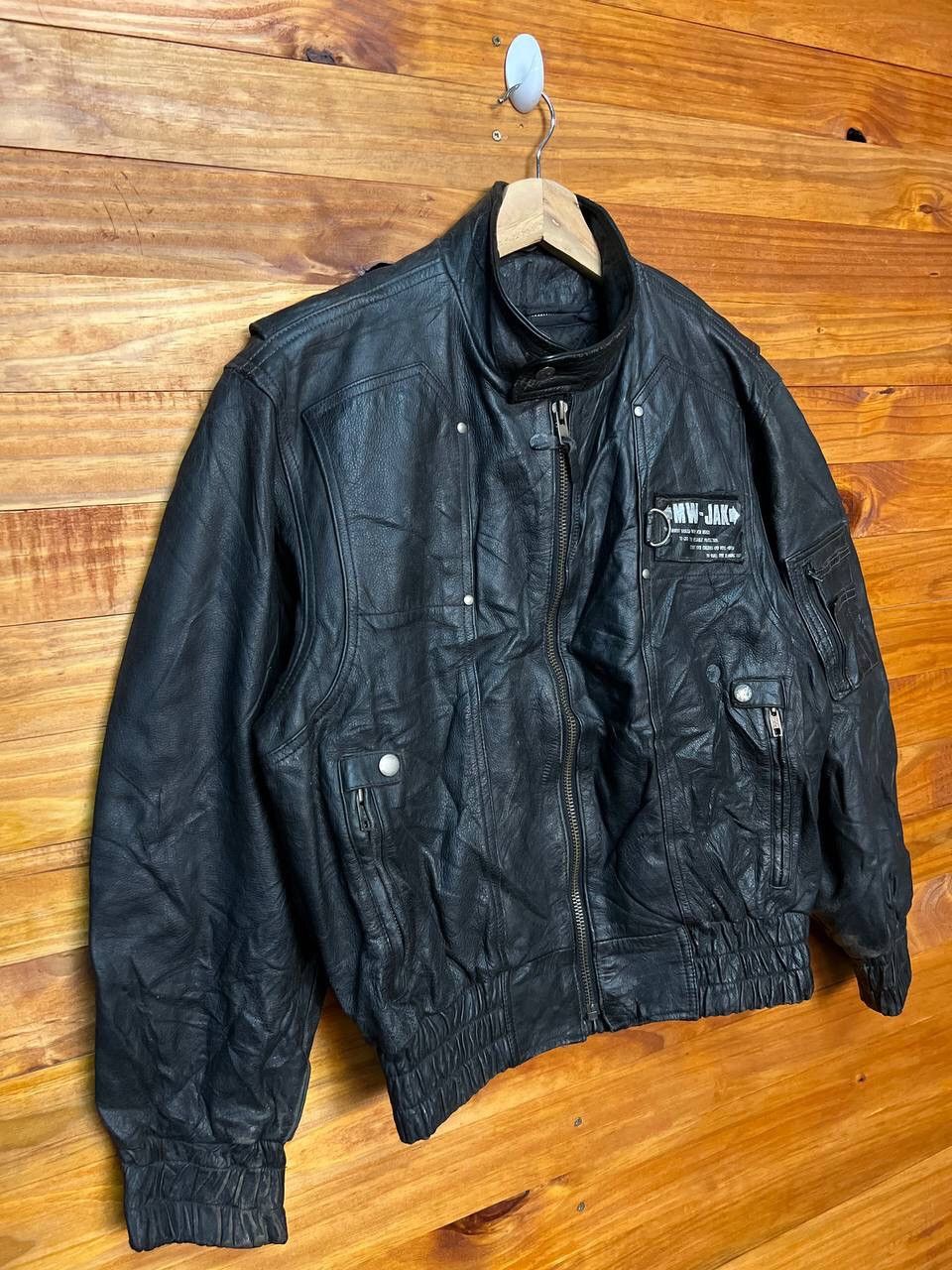 Genuine Leather VINTAGE MW-JAK BIKER LEATHER JACKET Size US M / EU 48-50 / 2 - 3 Thumbnail