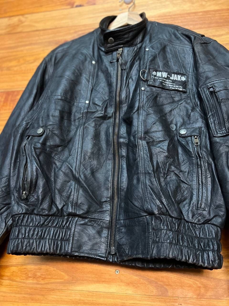 Genuine Leather VINTAGE MW-JAK BIKER LEATHER JACKET Size US M / EU 48-50 / 2 - 10 Thumbnail