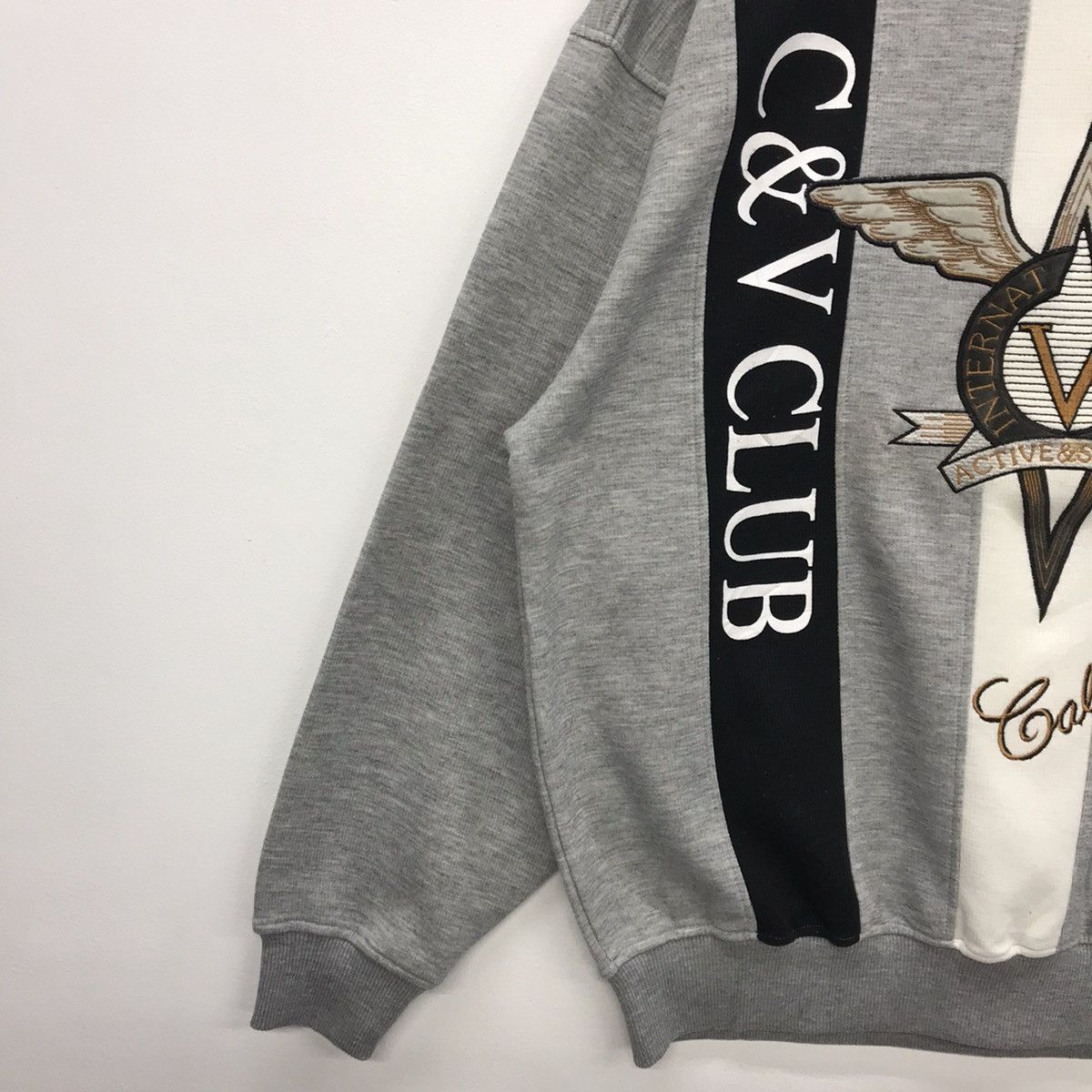 Designer × Valentino × Vintage Rare!! Vintage Carlo Valentino Embroidery Sweatshirt Size US L / EU 52-54 / 3 - 5 Thumbnail