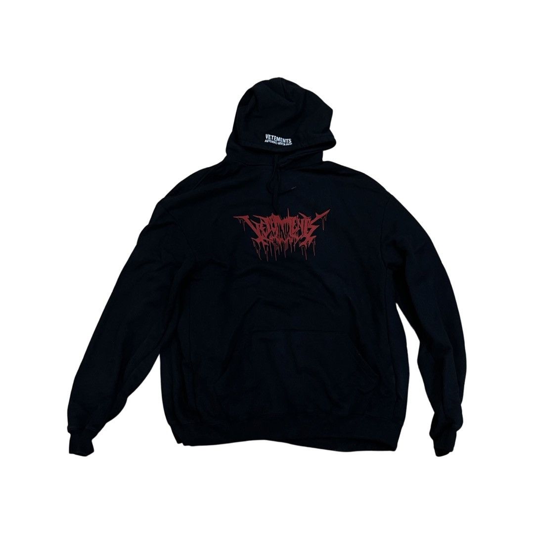 image of Vetements Metal Logo Tour Hoodie in Black, Men's (Size Medium)
