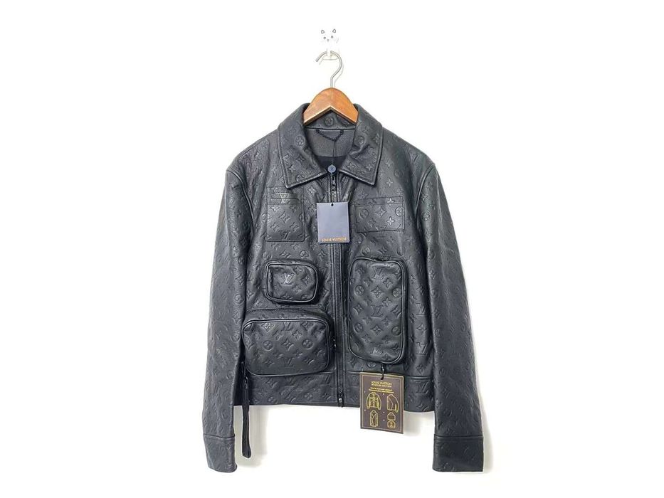 Louis Vuitton Monogram embossed utility leather jacket