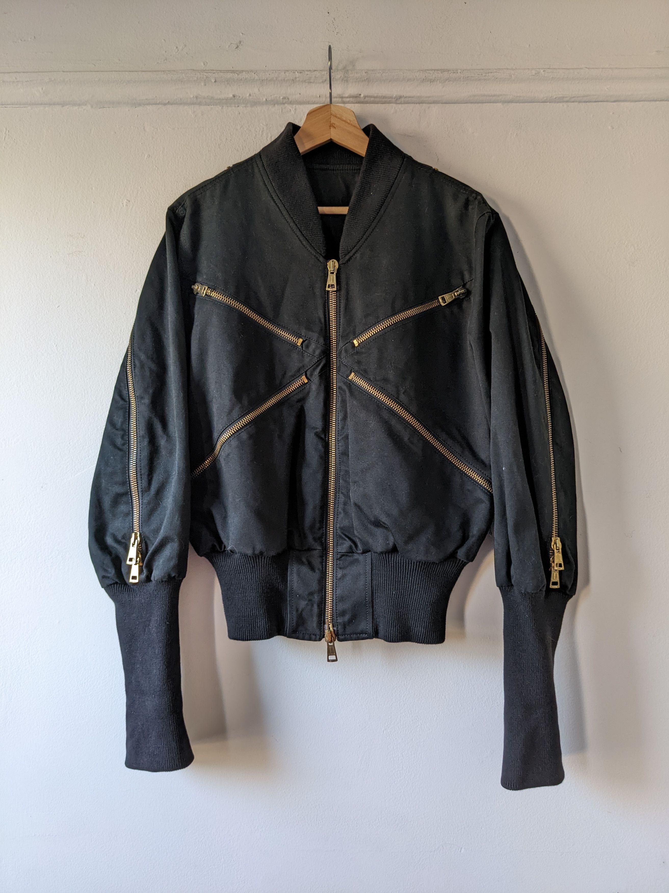 image of Andrew Mackenzie Fw01 "mclaren" Punk Zip Bomber in Black, Men's (Size Small)