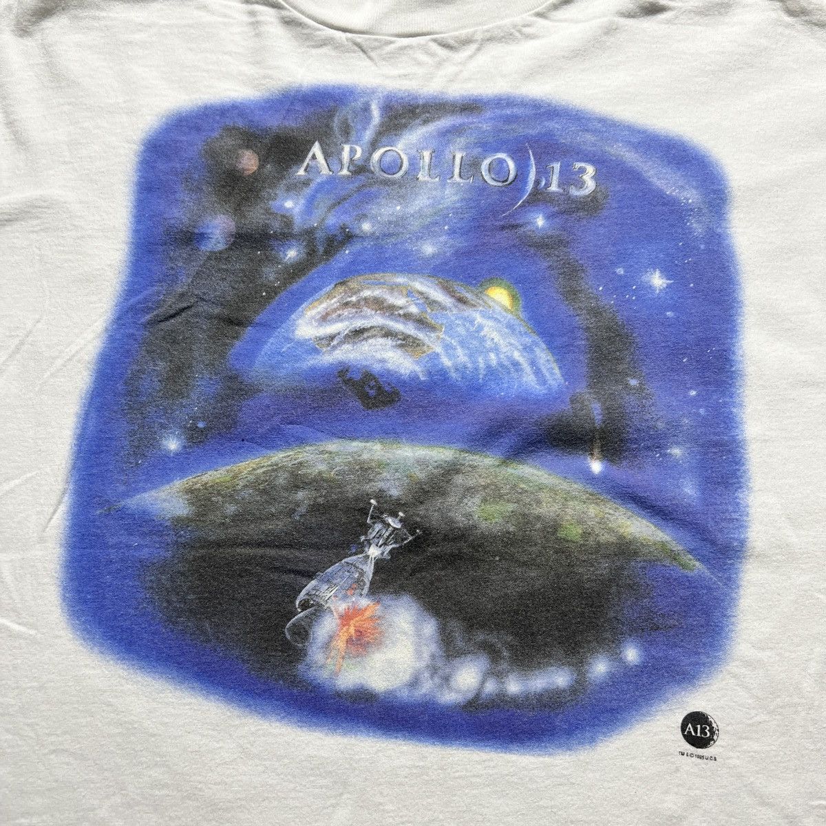 Apollo × Vintage RARE Vintage Apollo 13 1995 Tultex Movie Promo Shirt Size US XL / EU 56 / 4 - 3 Thumbnail