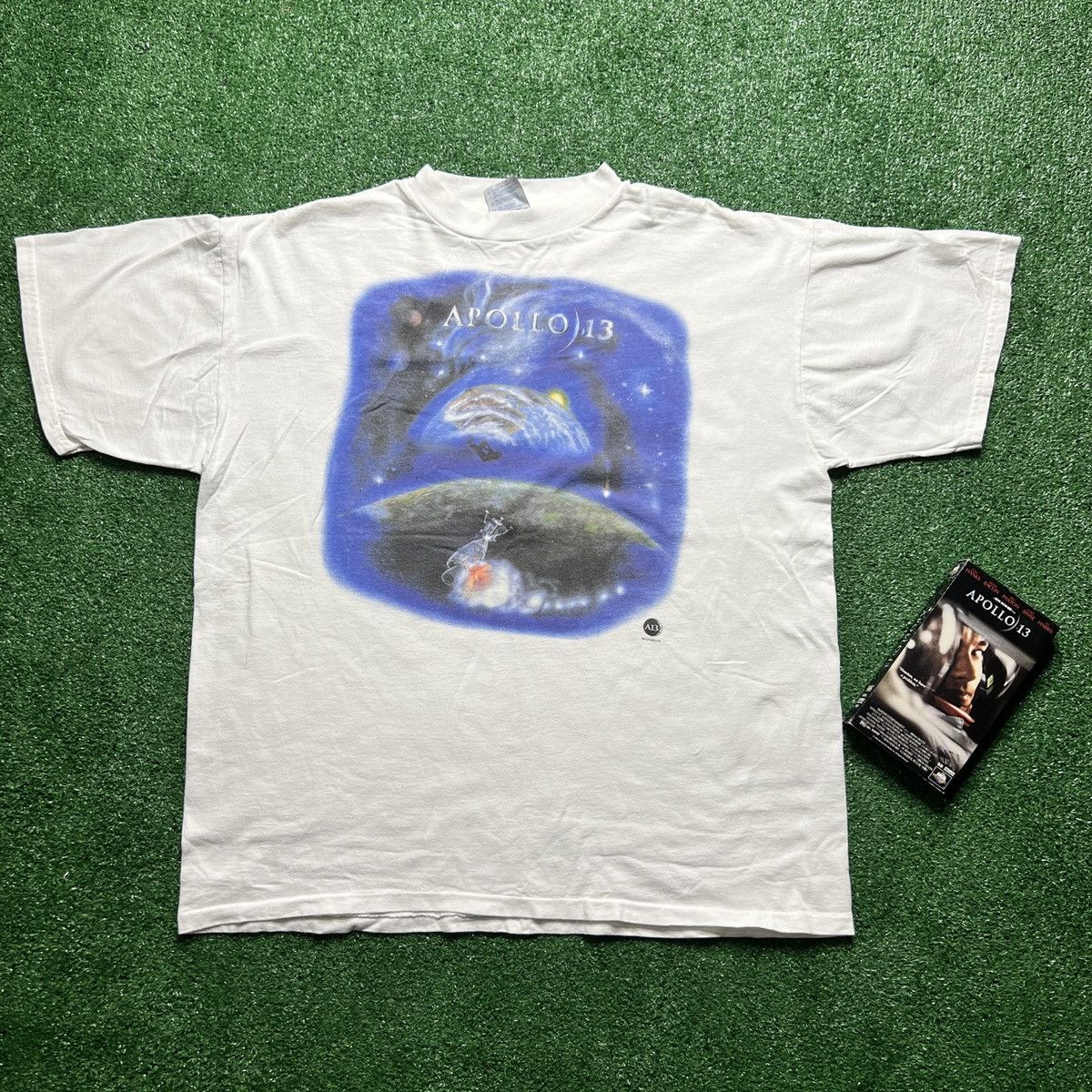 Apollo × Vintage RARE Vintage Apollo 13 1995 Tultex Movie Promo Shirt Size US XL / EU 56 / 4 - 1 Thumbnail