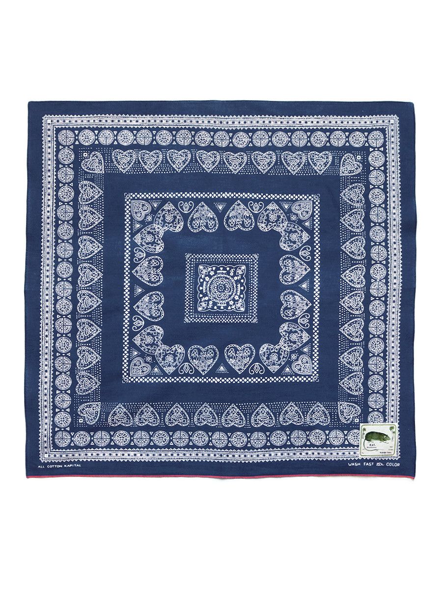 image of Kapital Henna Heart Bandana in Null, Men's