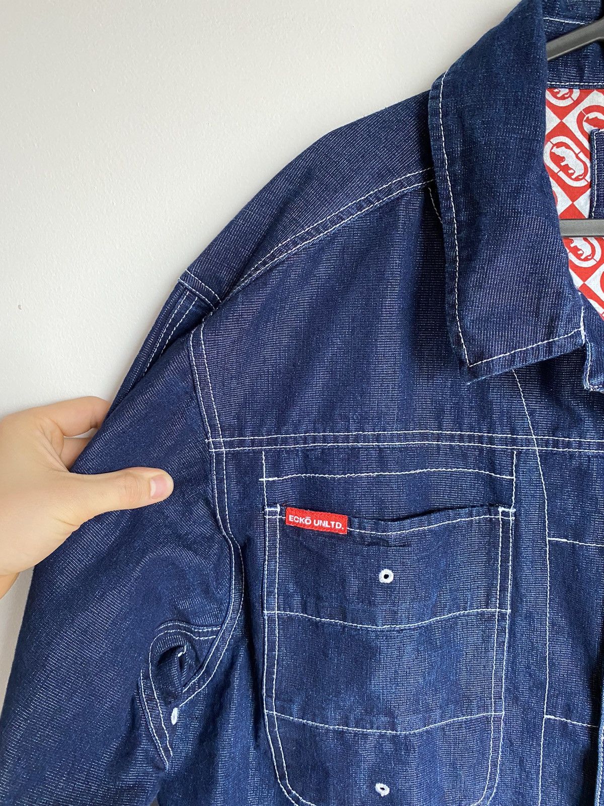 Ecko Unltd. × Marvel Comics × Vintage Vintage Marvel x Ecko Jacket USA Light Denim Size US L / EU 52-54 / 3 - 4 Thumbnail