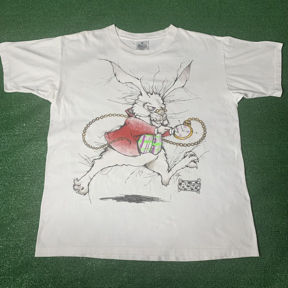 Vintage Andazia Alice In Wonderland “I’m Late” AOP Tee