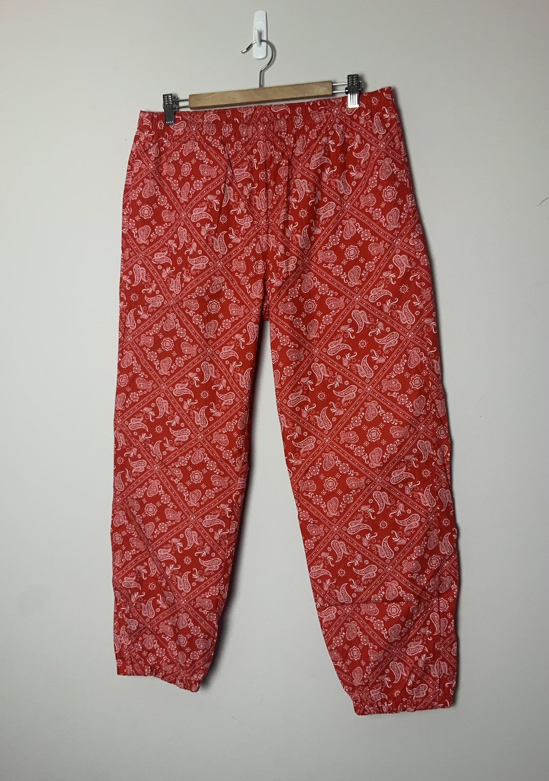 Pre-owned Paisley Bandana Track Pants Red Medium