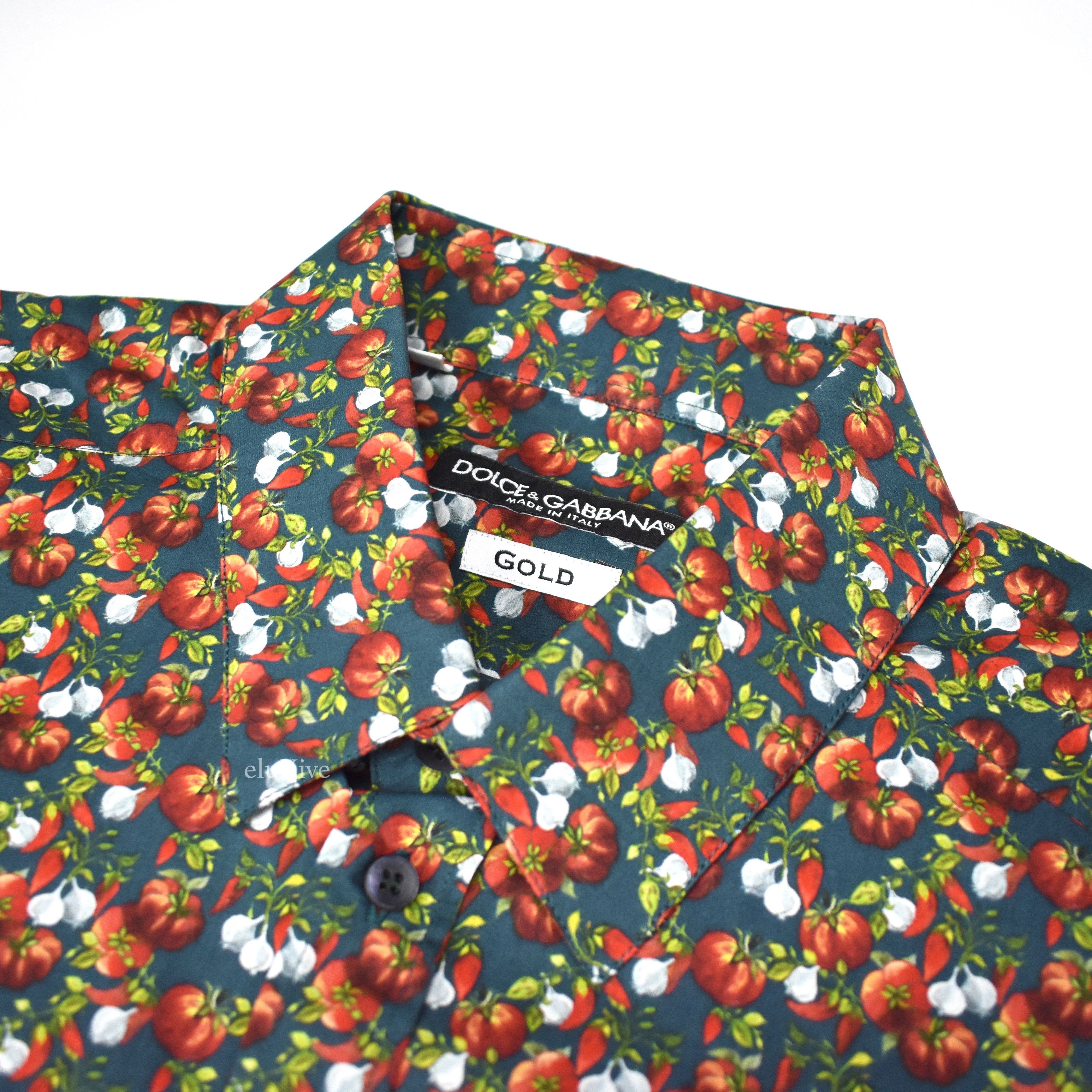 Dolce & Gabbana Vegetable Print Button Down Shirt NWT Size US L / EU 52-54 / 3 - 3 Thumbnail