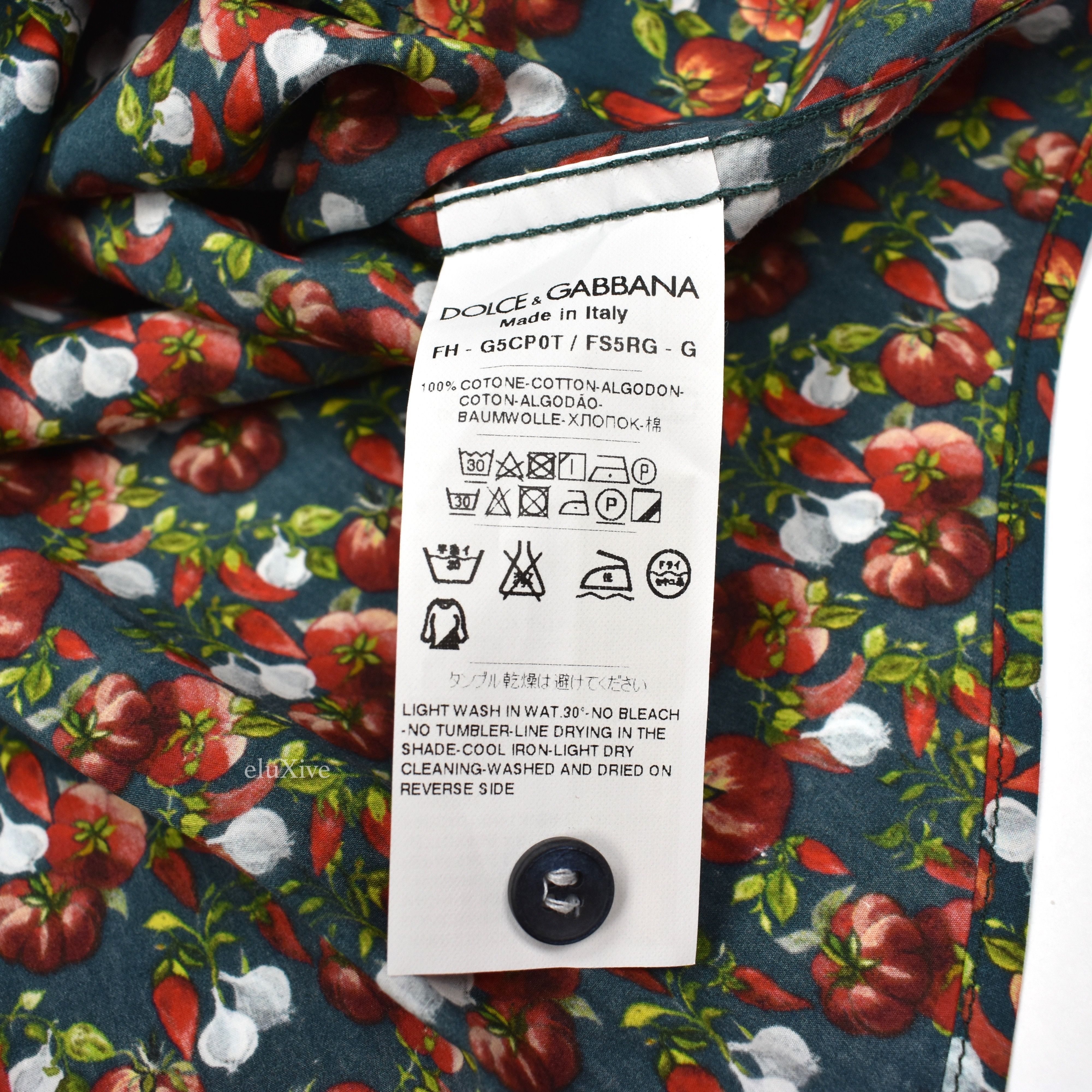 Dolce & Gabbana Vegetable Print Button Down Shirt NWT Size US L / EU 52-54 / 3 - 10 Thumbnail