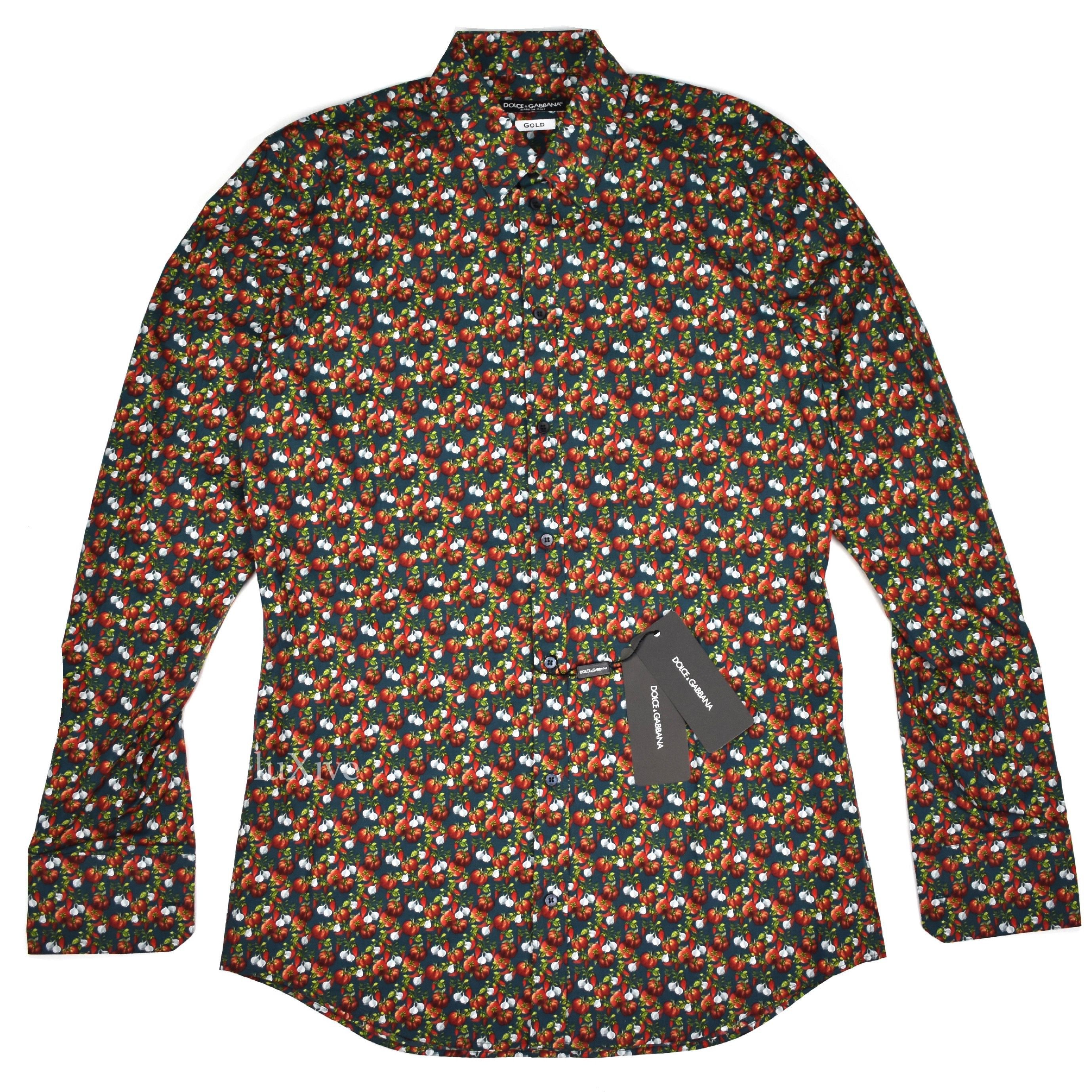 Dolce & Gabbana Vegetable Print Button Down Shirt NWT Size US L / EU 52-54 / 3 - 1 Thumbnail