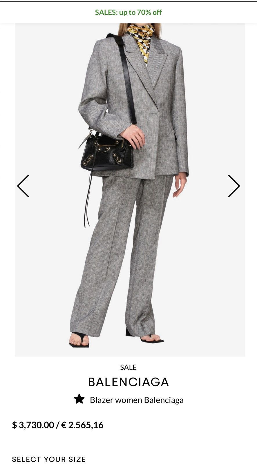 Balenciaga Single-breasted checked blazer Size 40R - 13 Thumbnail