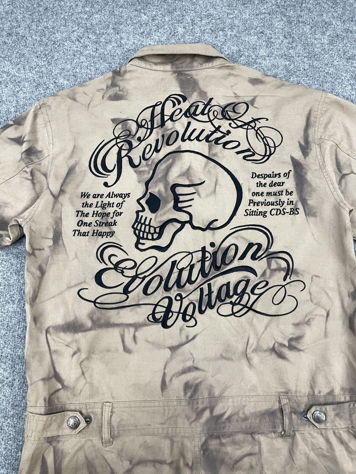 Japanese Brand RARE' Vintage C.D.S Black Sense Coverall Race Skulls Size US 35 - 15 Thumbnail