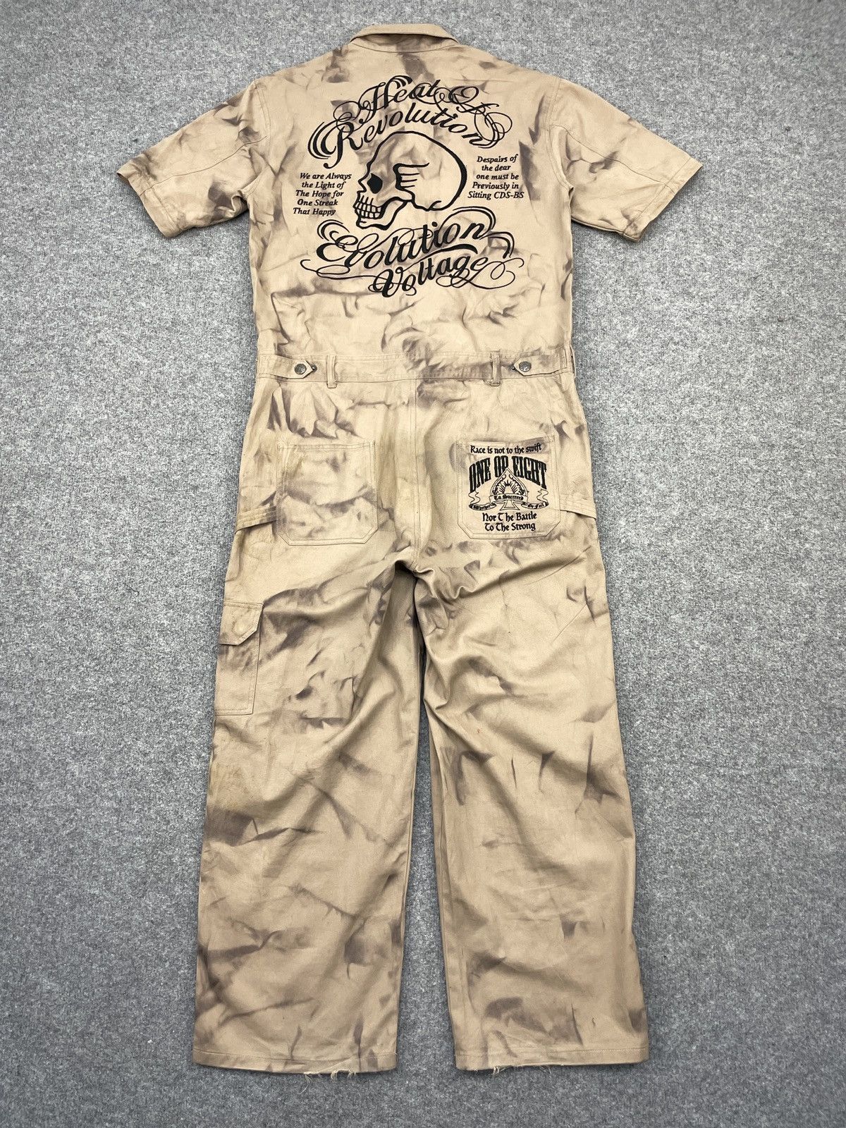 Japanese Brand RARE' Vintage C.D.S Black Sense Coverall Race Skulls Size US 35 - 1 Thumbnail