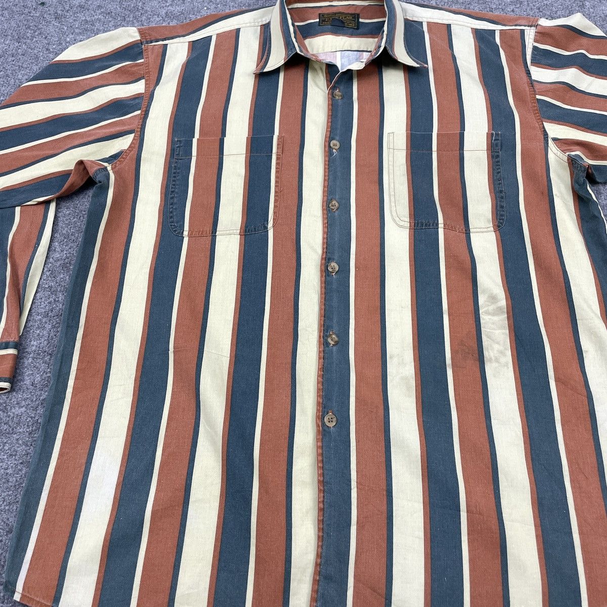 Japanese Brand × Vintage Vintage Japanese Brand Hickory Fire Flag Button Ups Shirt Size US L / EU 52-54 / 3 - 5 Thumbnail