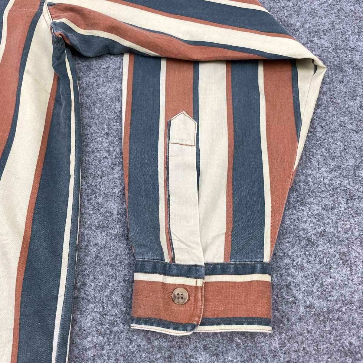 Japanese Brand × Vintage Vintage Japanese Brand Hickory Fire Flag Button Ups Shirt Size US L / EU 52-54 / 3 - 6 Thumbnail