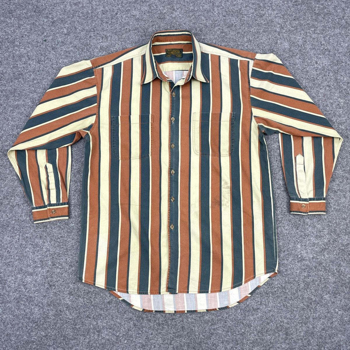 Japanese Brand × Vintage Vintage Japanese Brand Hickory Fire Flag Button Ups Shirt Size US L / EU 52-54 / 3 - 1 Thumbnail