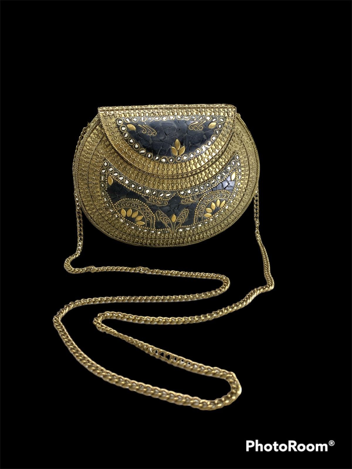Native NATIVE ARABIC INDIAN TRIBE BRASS GOLD TONE EVENING BAG Size ONE SIZE - 1 Thumbnail