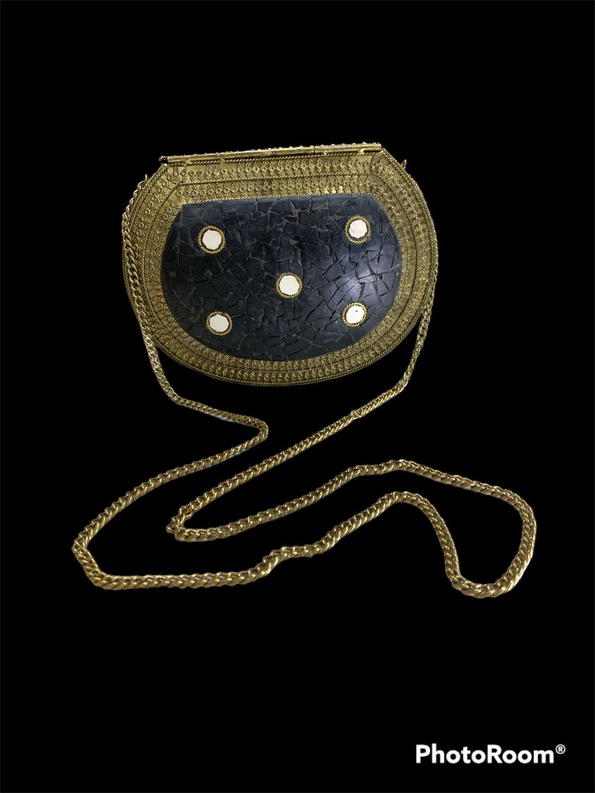 Native NATIVE ARABIC INDIAN TRIBE BRASS GOLD TONE EVENING BAG Size ONE SIZE - 2 Thumbnail