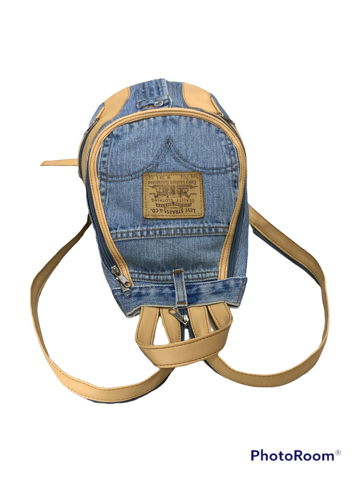 Handmade VINTAGE LEVI'S HANDMADE TWO WAYS BACKPACK CROSSOVER BAG Size ONE SIZE - 5 Thumbnail