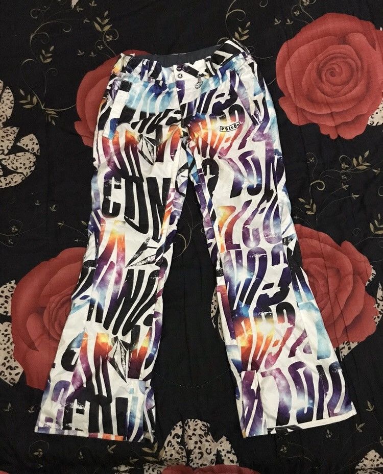 Volcom 🔥rare🔥volcom multicolor ski pants s35 Size US 35 - 1 Thumbnail