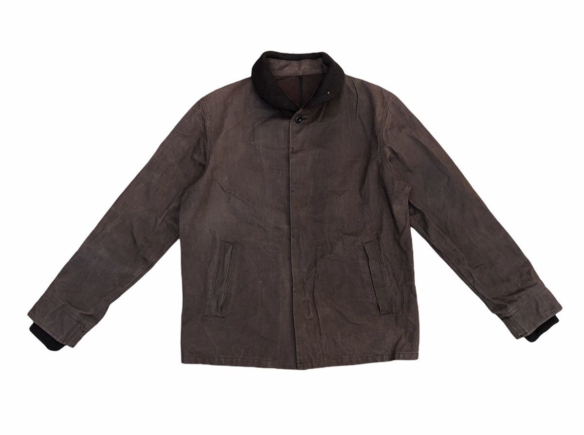 Japanese Brand × Takeo Kikuchi Takeo Kikuchi Wax Coated Shawl Collar Jacket Size US M / EU 48-50 / 2 - 2 Thumbnail
