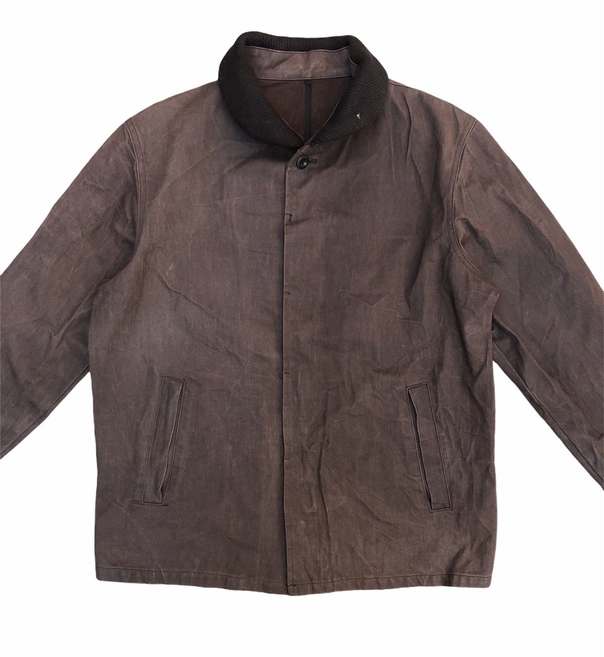 Japanese Brand × Takeo Kikuchi Takeo Kikuchi Wax Coated Shawl Collar Jacket Size US M / EU 48-50 / 2 - 3 Thumbnail