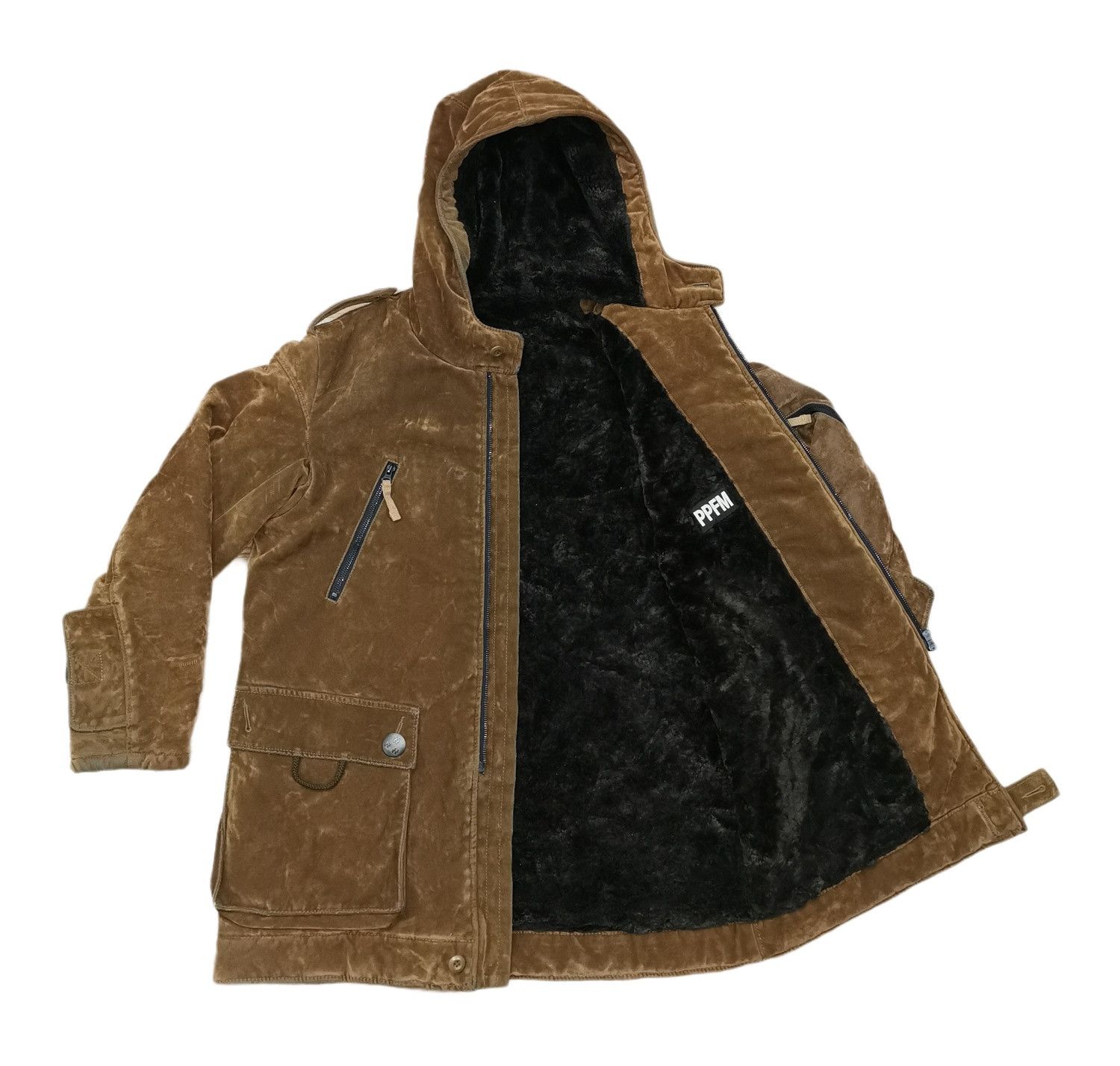 If Six Was Nine PPFM Velvet Shearling Parka Heavy Jacket Size US M / EU 48-50 / 2 - 1 Thumbnail