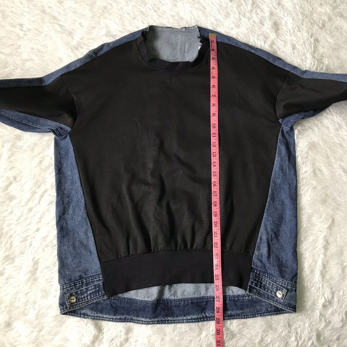 Japanese Brand Distress & Constructed Sweater/Sweatshirt Jeans Size US L / EU 52-54 / 3 - 15 Thumbnail