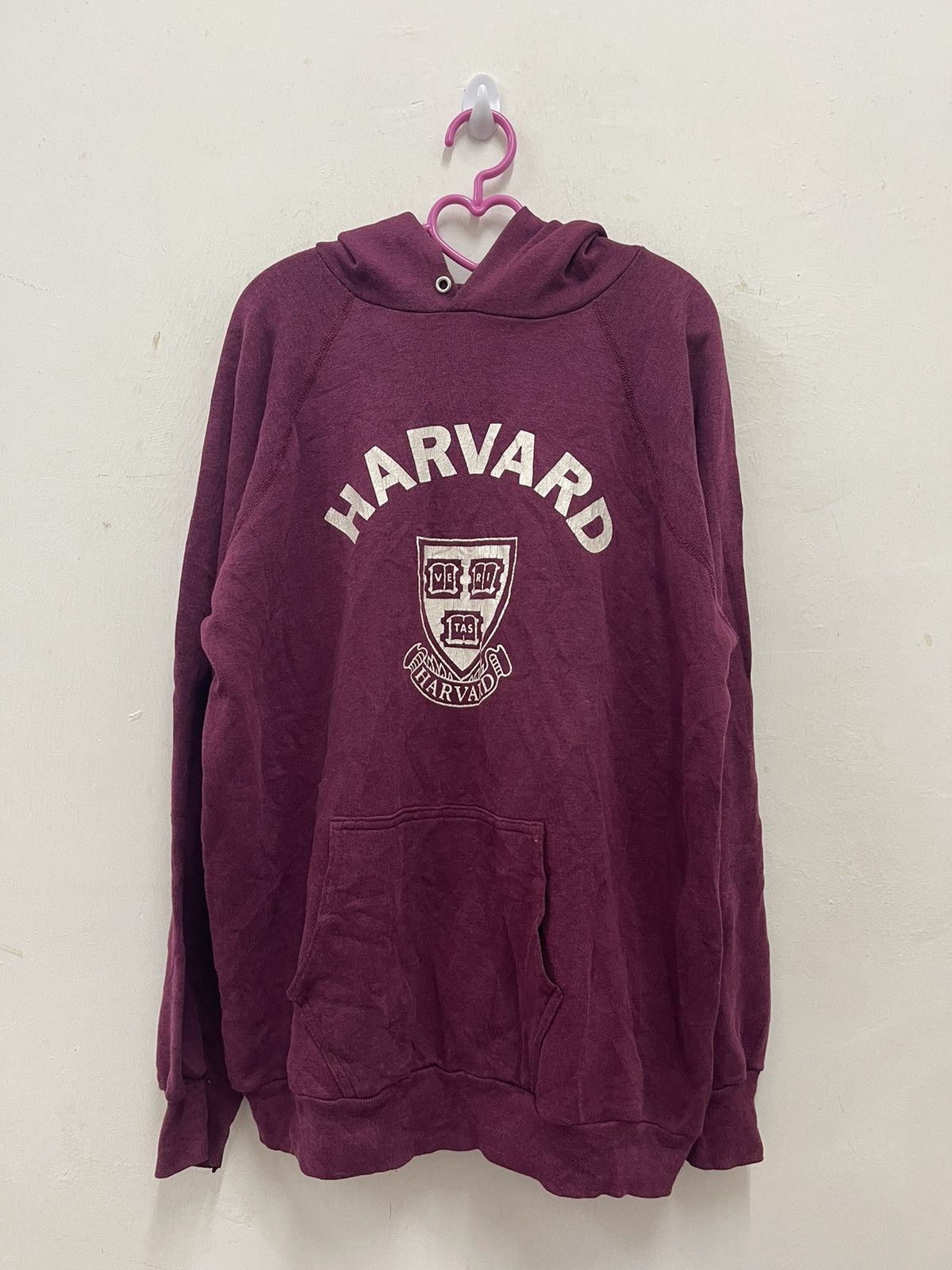 image of American College x Harvard Vintage Harvard Veritas Hoodie in Red, Men's (Size XL)