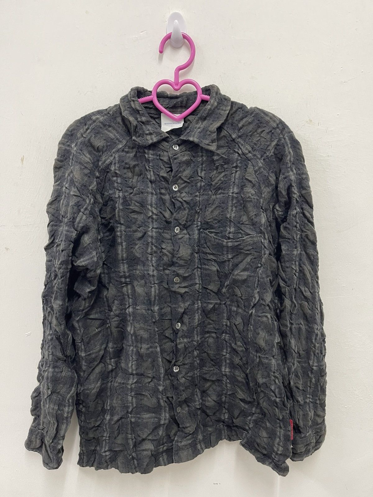 image of Goodenough Single Pocket Button Up Shirt in Dark Grey, Men's (Size Medium)