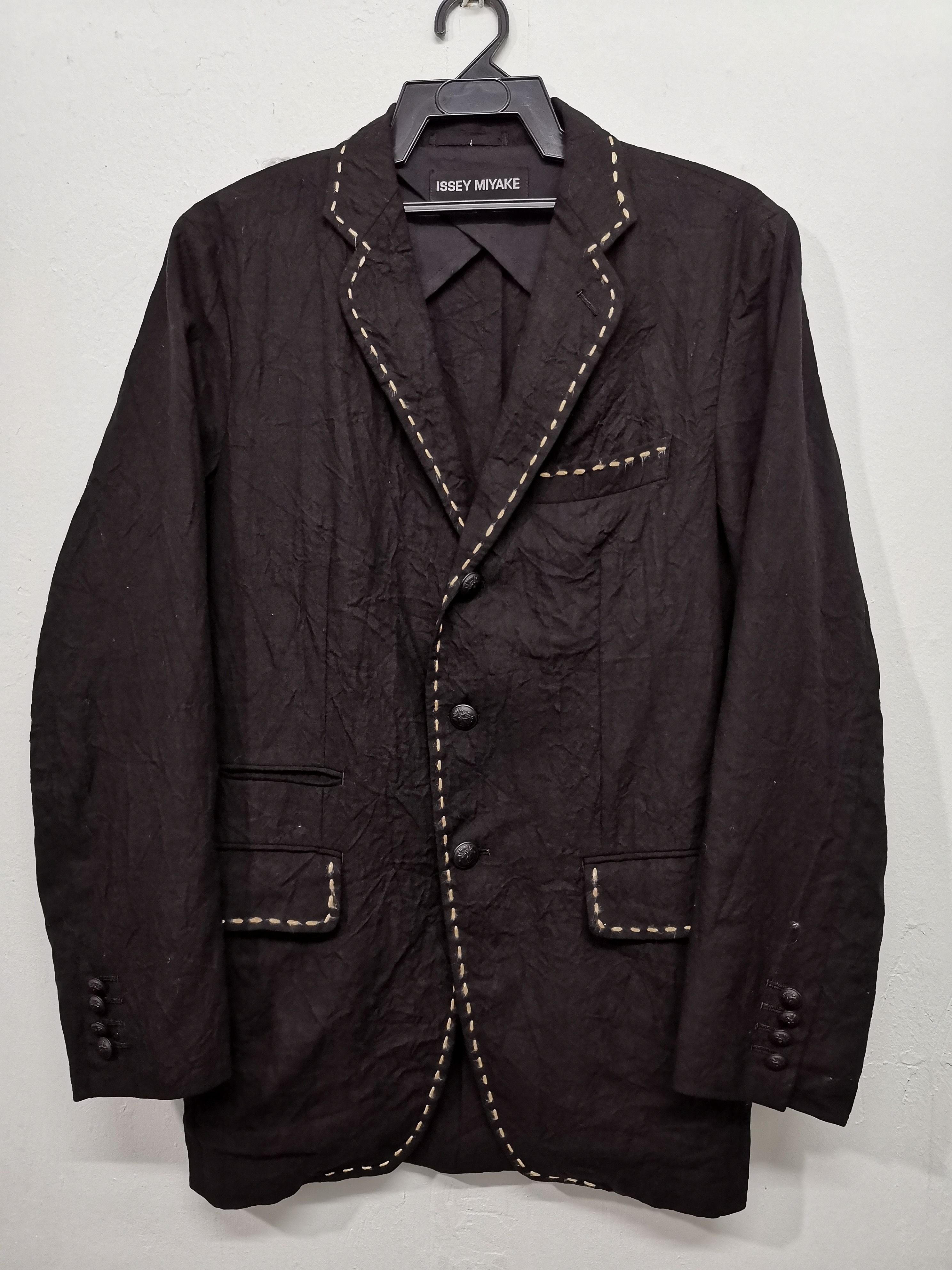 Issey Miyake Issey Miyake Button Black Jacket Size US M / EU 48-50 / 2 - 2 Thumbnail