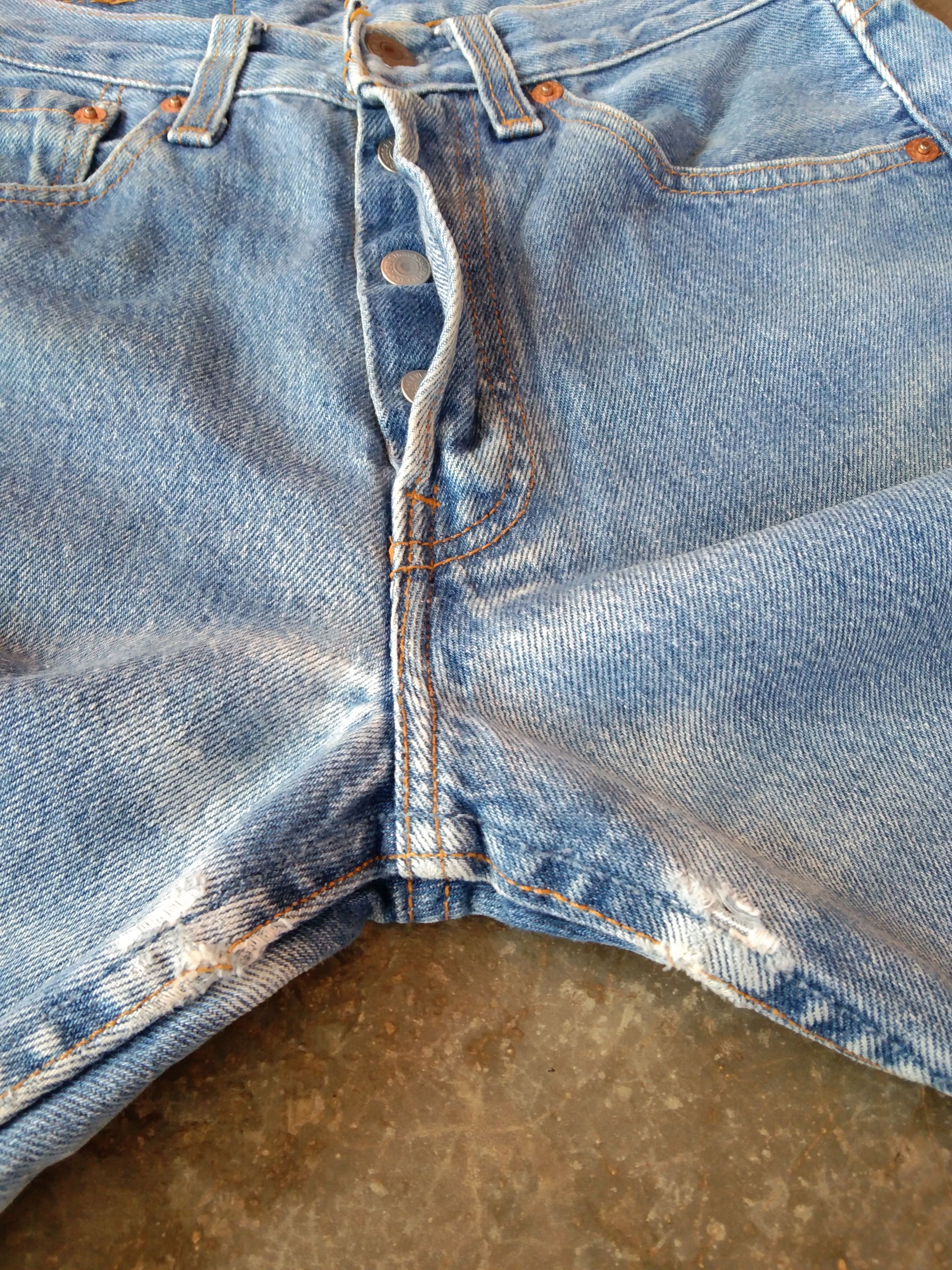 90s Vintage Levis 501 USA Cropped Distressed Jeans 26x26.5