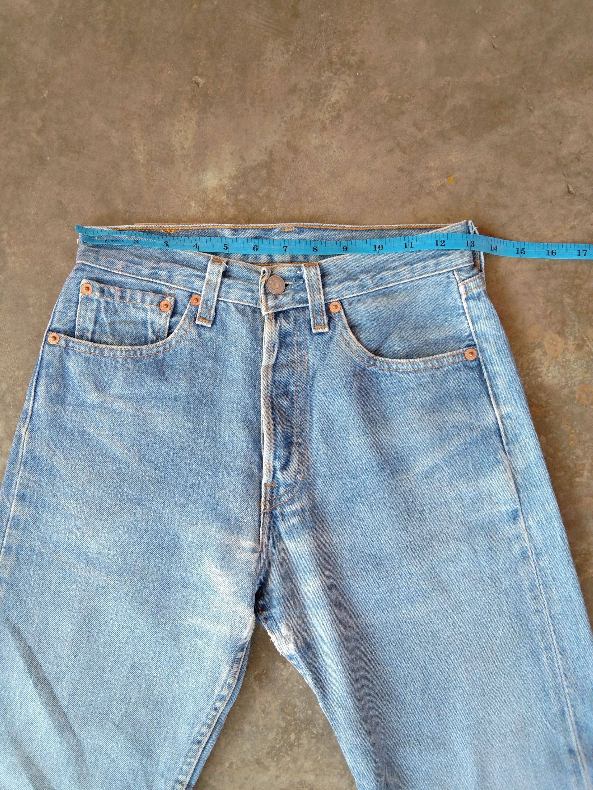90s Vintage Levis 501 USA Cropped Distressed Jeans 26x26.5