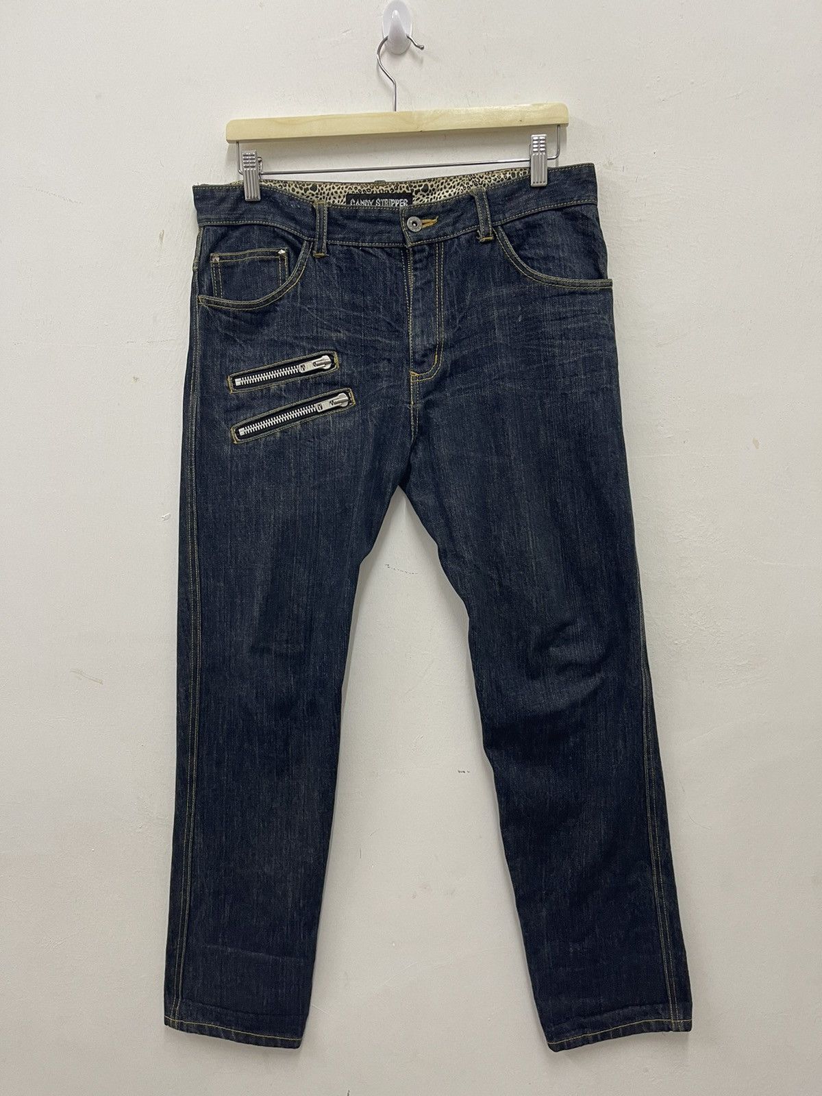 Seditionaries Rare Vintage CANDY STRIPPER Japan Zipped Jeans Denim Size US 33 - 3 Thumbnail