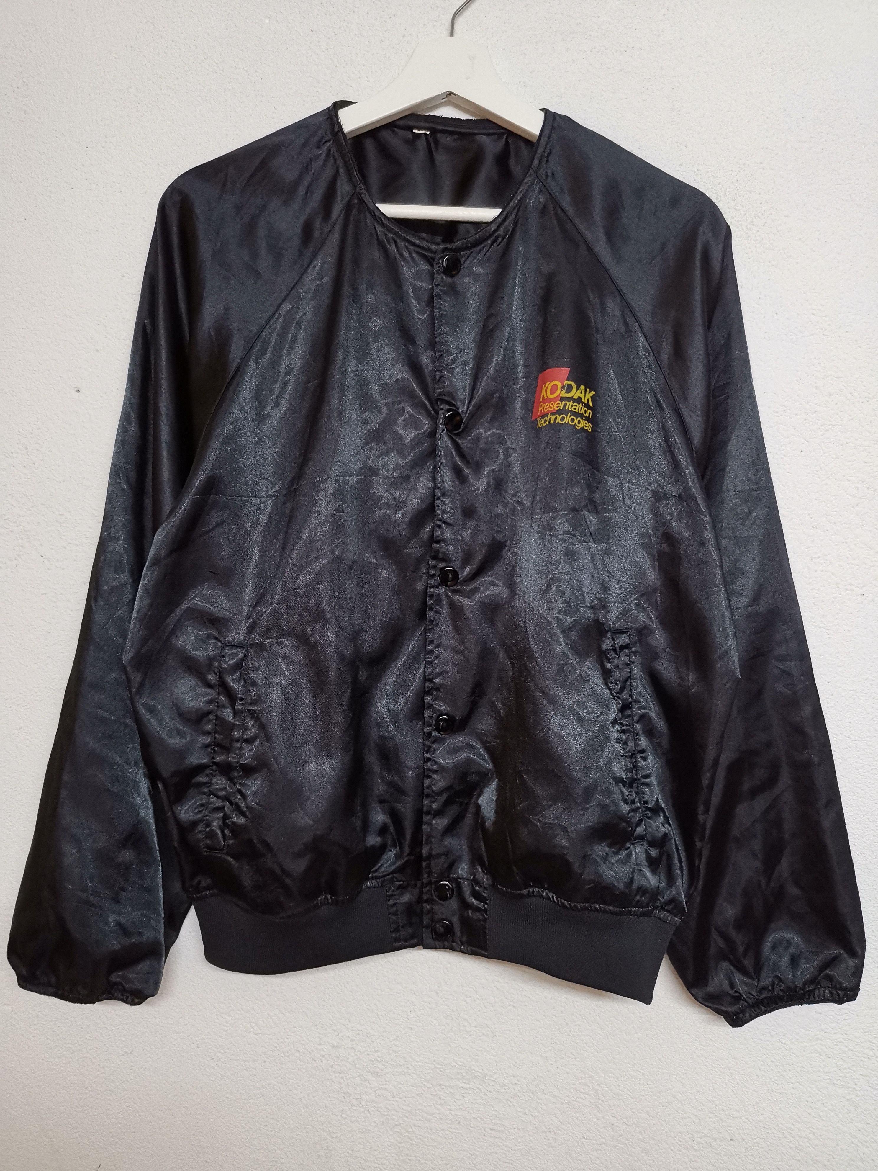 image of Bomber Jacket x Vintage Lightweight Kodak Presentation Technologies Jacket in Black (Size Medium)