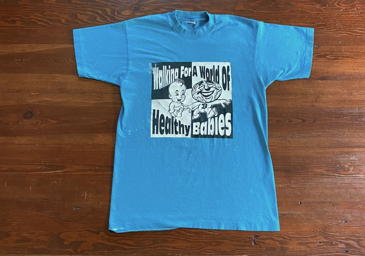 Fruit Of The Loom Vintage 1993 Walk America Distressed Single Stitch Tee Size US L / EU 52-54 / 3 - 1 Thumbnail