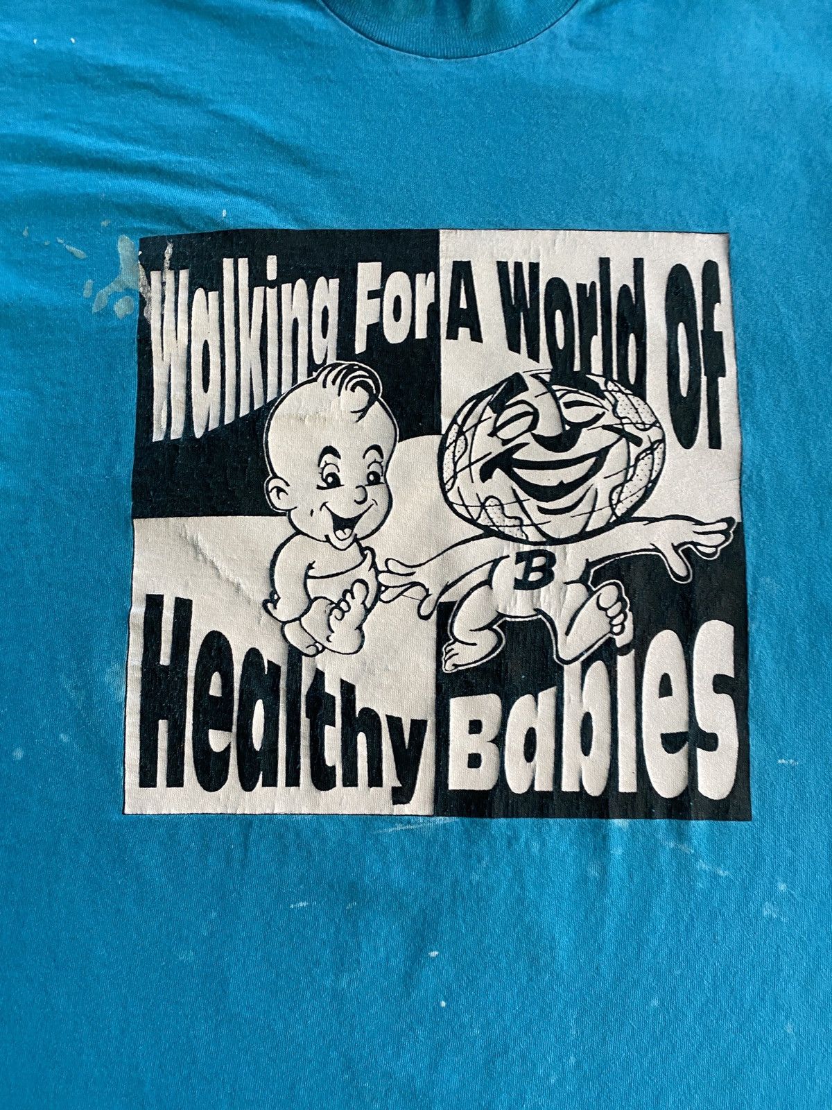 Fruit Of The Loom Vintage 1993 Walk America Distressed Single Stitch Tee Size US L / EU 52-54 / 3 - 2 Thumbnail