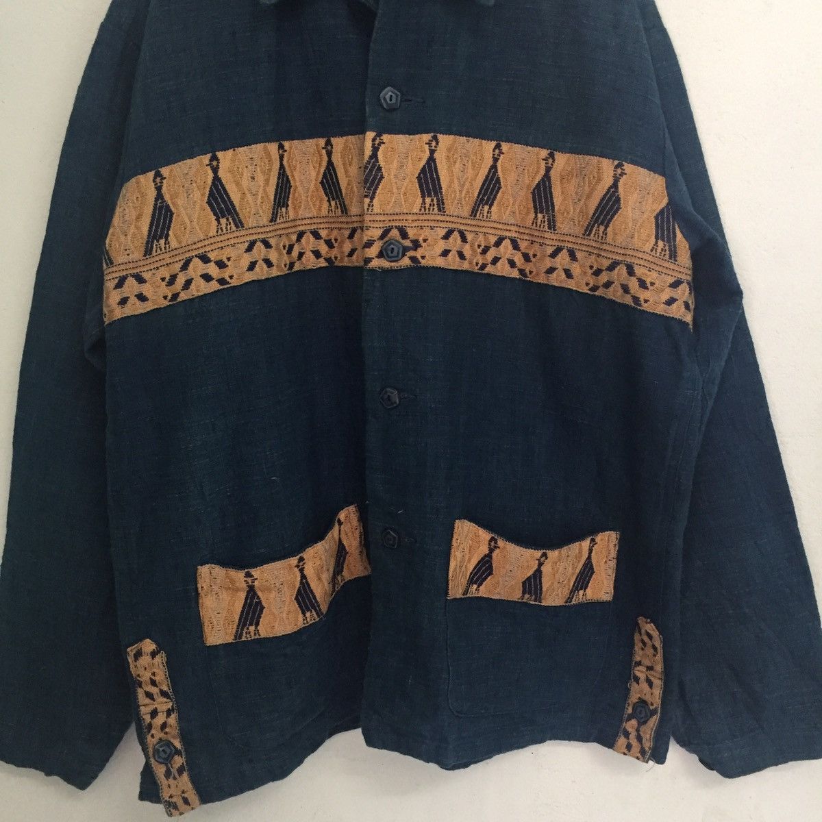 Japanese Brand Slap Shot Birds Kuno Symbols Button Up Jacket MADE IN JAPAN Size US M / EU 48-50 / 2 - 4 Thumbnail