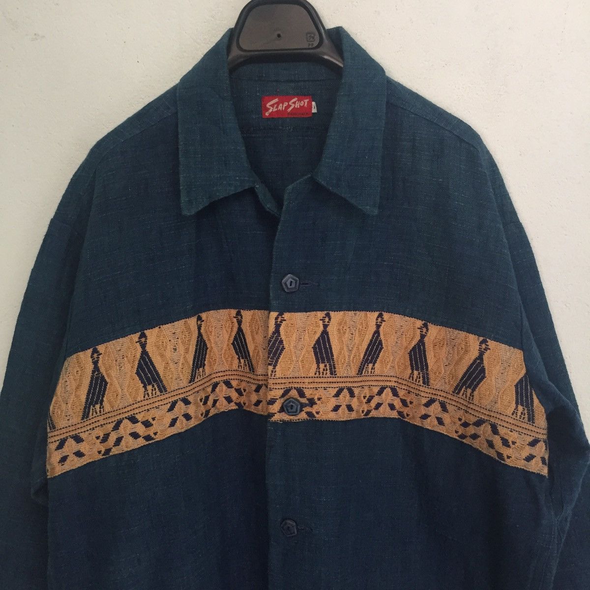Japanese Brand Slap Shot Birds Kuno Symbols Button Up Jacket MADE IN JAPAN Size US M / EU 48-50 / 2 - 3 Thumbnail