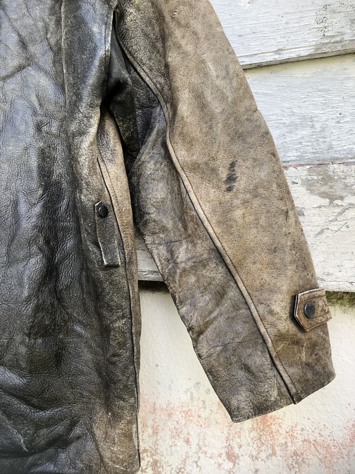 Genuine Leather × Vintage 80s Superior Smart Horse Hide Nice Aging Leather Jacket Size US L / EU 52-54 / 3 - 6 Thumbnail