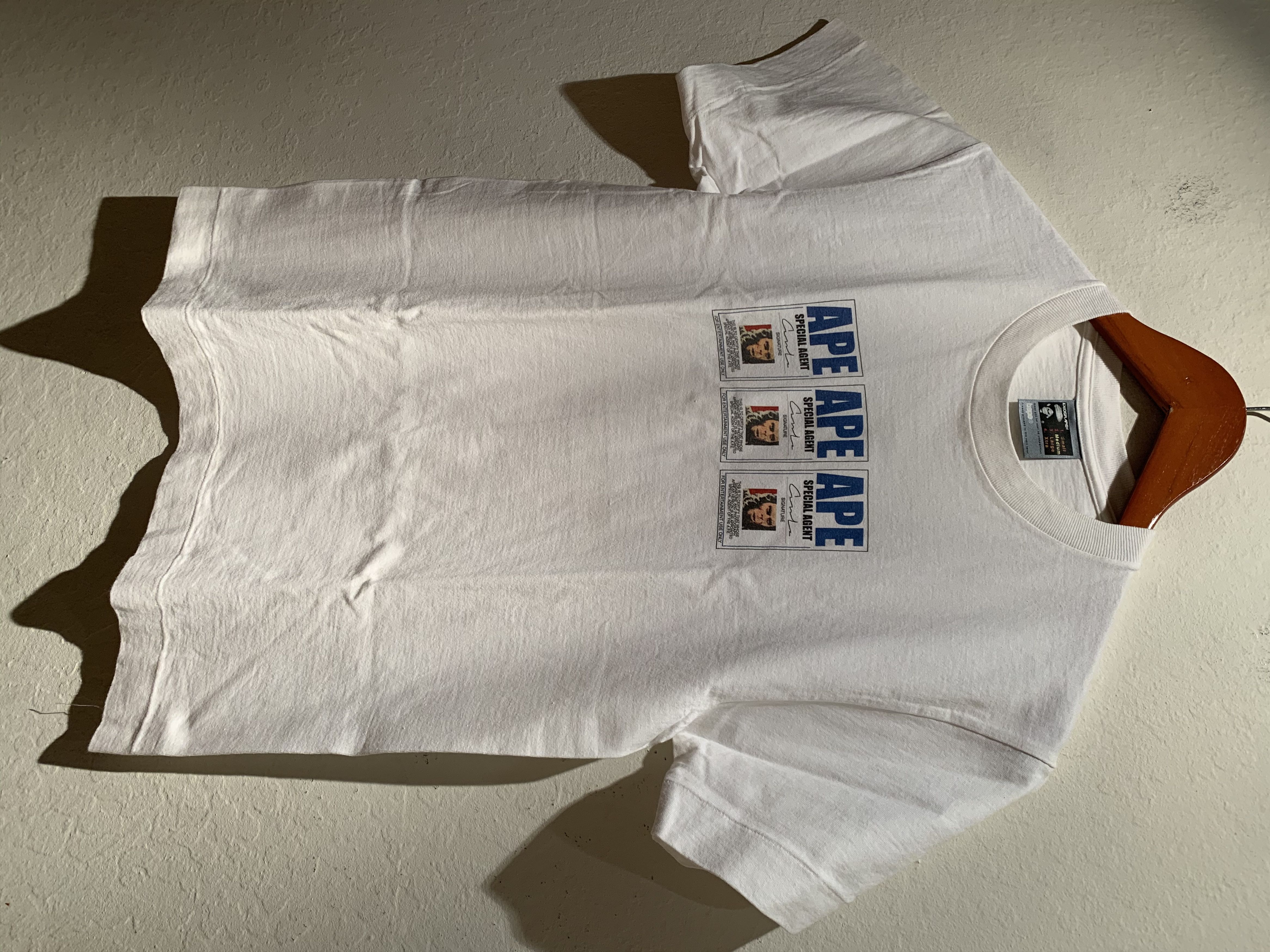 image of A Bathing Ape Bape Special Agent T-Shirt - M in White, Men's (Size Medium)