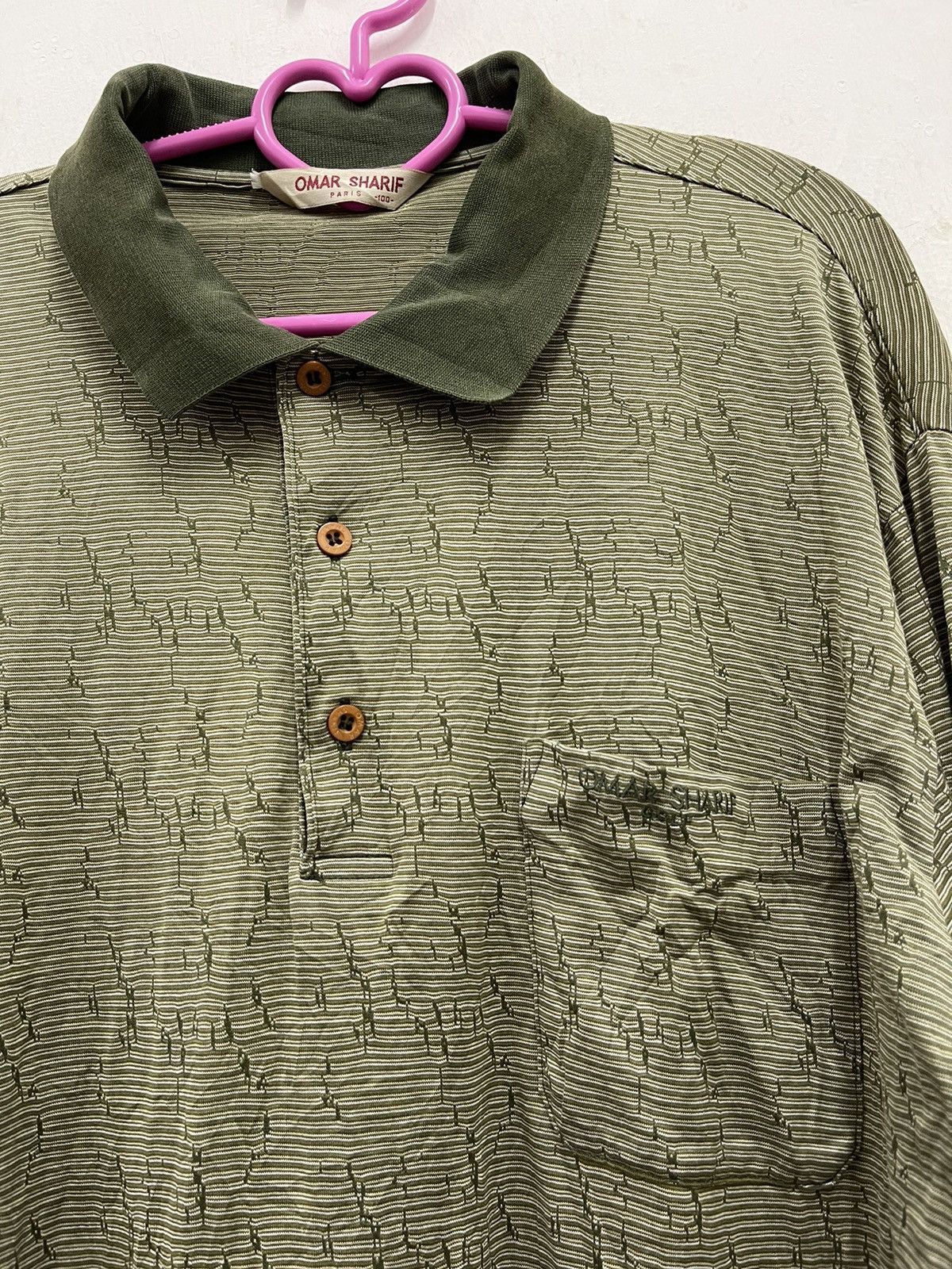 Japanese Brand Rare Vintage OMAR SHARIF Paris Single Pocket Polo Shirt Size US M / EU 48-50 / 2 - 2 Thumbnail