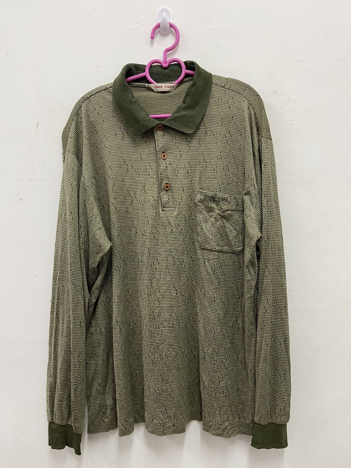 Japanese Brand Rare Vintage OMAR SHARIF Paris Single Pocket Polo Shirt Size US M / EU 48-50 / 2 - 1 Thumbnail